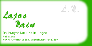 lajos main business card
